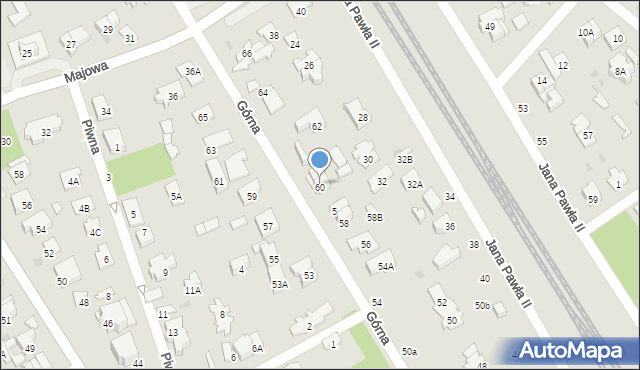 Otwock, Górna, 60B, mapa Otwock