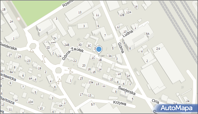 Otwock, Górna-Zaułek, 1B, mapa Otwock