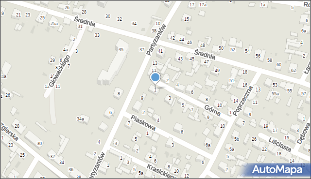 Ozorków, Górna, 1, mapa Ozorków