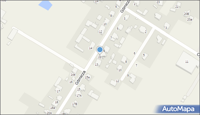 Panki, Górnicza, 11, mapa Panki