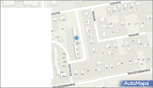 Pawłowice, Górnicza, 1d, mapa Pawłowice