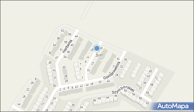 Pępowo, Gombrowicza Witolda, 23, mapa Pępowo