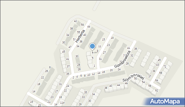 Pępowo, Gombrowicza Witolda, 7, mapa Pępowo