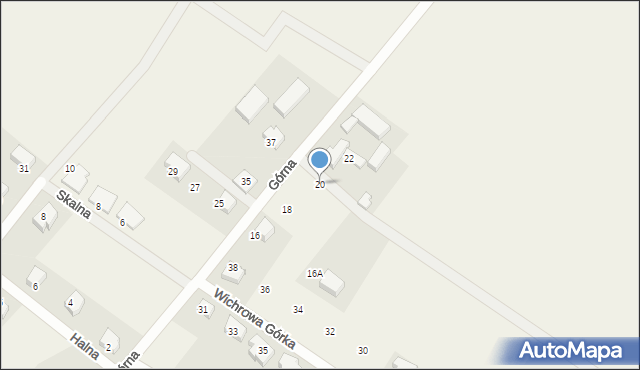 Pępowo, Górna, 20, mapa Pępowo