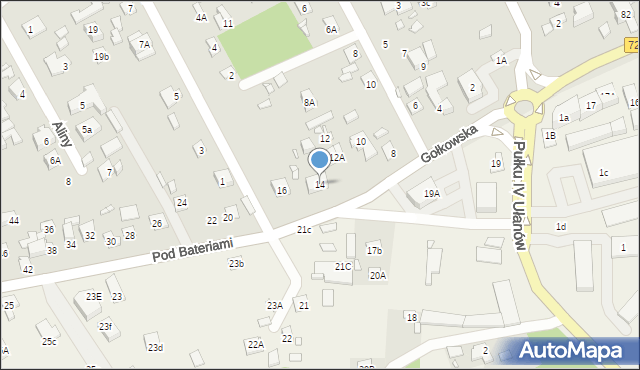 Piaseczno, Gołkowska, 14, mapa Piaseczno