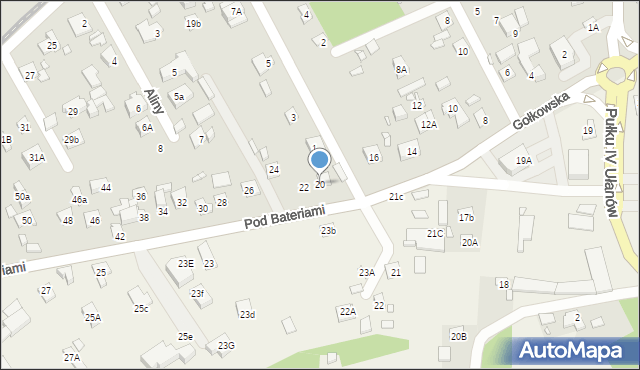 Piaseczno, Gołkowska, 20, mapa Piaseczno