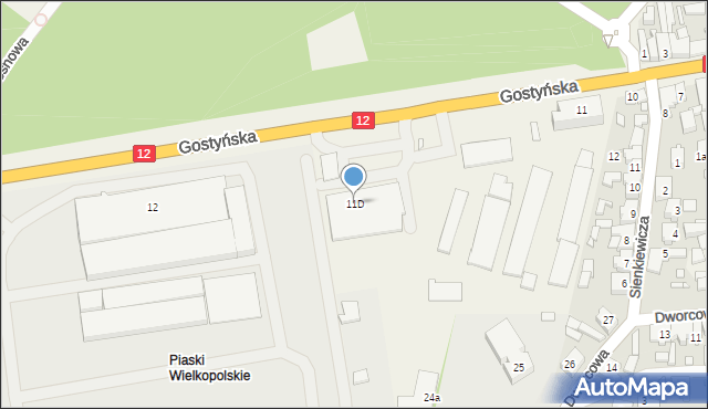 Piaski, Gostyńska, 11D, mapa Piaski