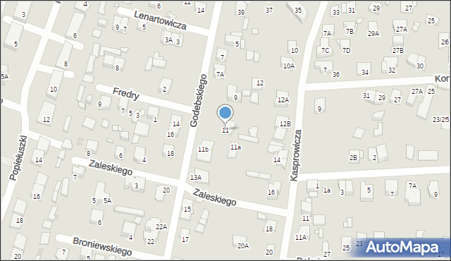 Piastów, Godebskiego Cypriana, 11, mapa Piastów