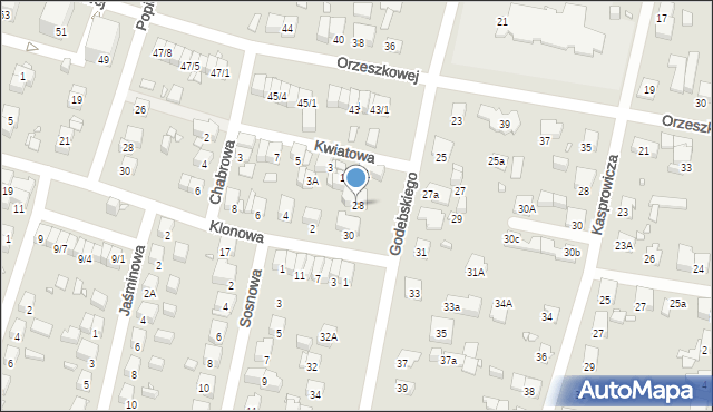 Piastów, Godebskiego Cypriana, 28, mapa Piastów