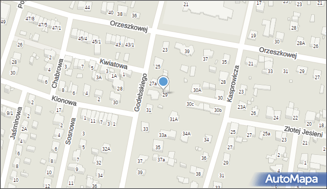Piastów, Godebskiego Cypriana, 29a, mapa Piastów