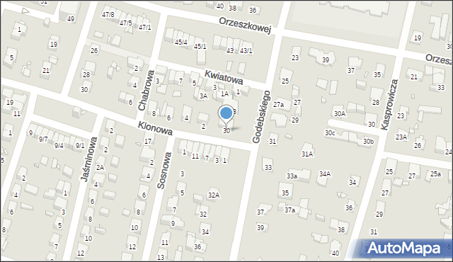 Piastów, Godebskiego Cypriana, 30, mapa Piastów