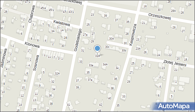 Piastów, Godebskiego Cypriana, 31A, mapa Piastów