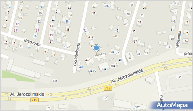 Piastów, Godebskiego Cypriana, 47C, mapa Piastów