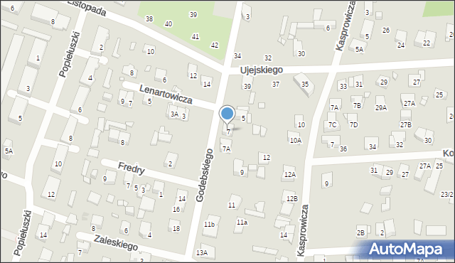 Piastów, Godebskiego Cypriana, 7, mapa Piastów
