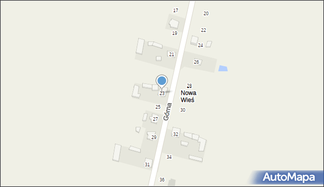 Piastów, Górna, 23, mapa Piastów