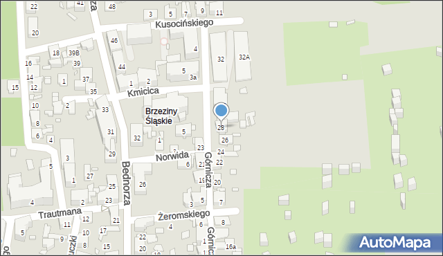 Piekary Śląskie, Górnicza, 28, mapa Piekary Śląskie