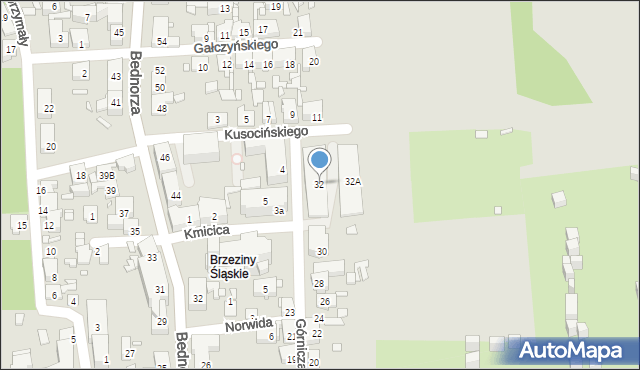 Piekary Śląskie, Górnicza, 32, mapa Piekary Śląskie