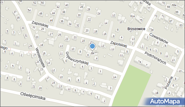 Piekary Śląskie, Gojawiczyńskiej Poli, 6A, mapa Piekary Śląskie