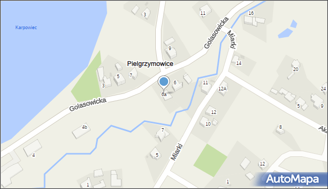 Pielgrzymowice, Golasowicka, 6a, mapa Pielgrzymowice