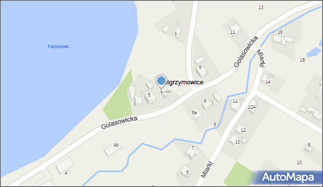 Pielgrzymowice, Golasowicka, 7, mapa Pielgrzymowice