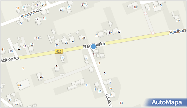 Pietrowice Wielkie, Górska, 1, mapa Pietrowice Wielkie