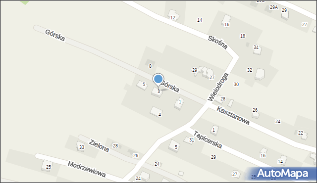 Pietrzykowice, Górska, 3, mapa Pietrzykowice