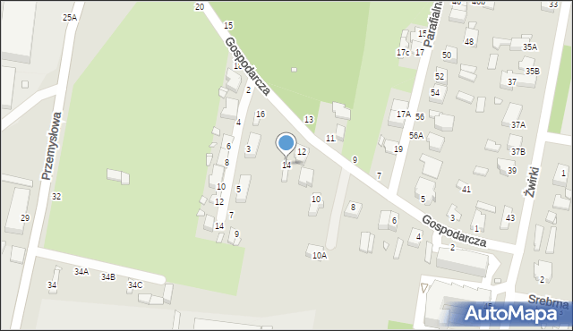 Piotrków Trybunalski, Gospodarcza, 14, mapa Piotrków Trybunalski