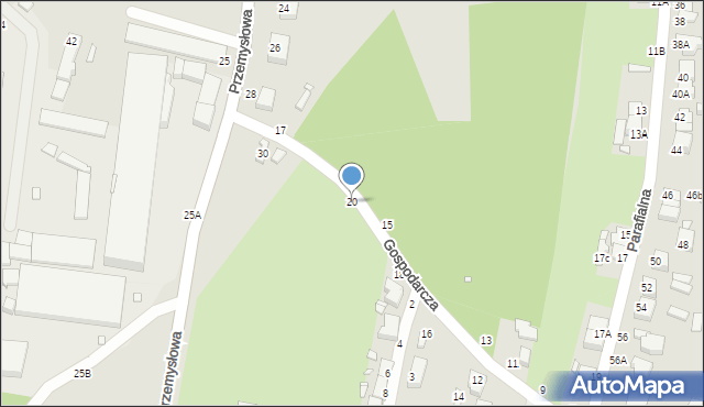 Piotrków Trybunalski, Gospodarcza, 20, mapa Piotrków Trybunalski