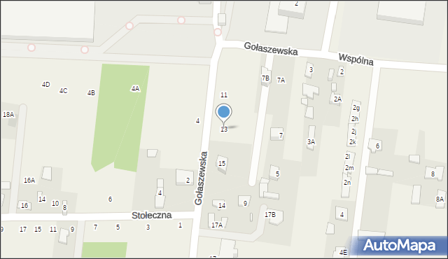 Płochocin, Gołaszewska, 13, mapa Płochocin