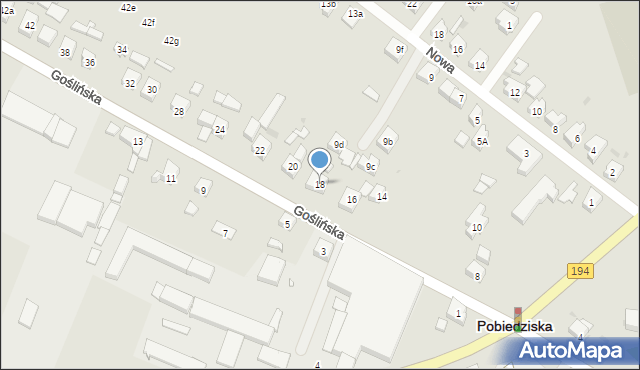 Pobiedziska, Goślińska, 18, mapa Pobiedziska