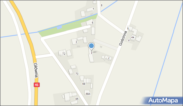 Poborszów, Gościnna, 1, mapa Poborszów