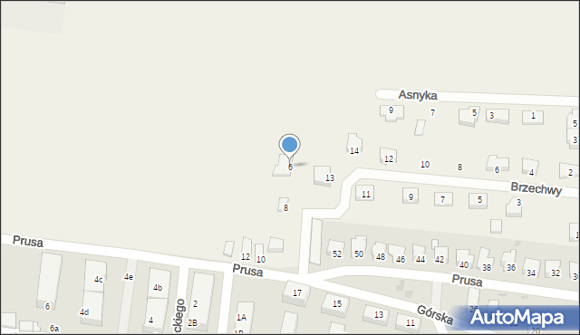 Podbrzezie Dolne, Górska, 6, mapa Podbrzezie Dolne