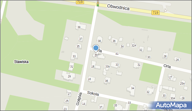 Podkowa Leśna, Gołębia, 20, mapa Podkowa Leśna