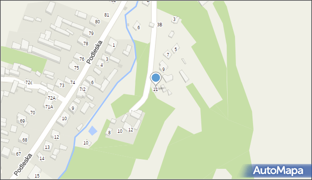 Podlesie, Górna, 11, mapa Podlesie