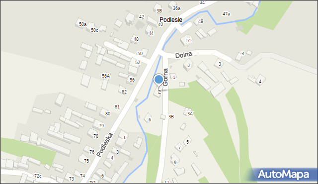 Podlesie, Górna, 2, mapa Podlesie