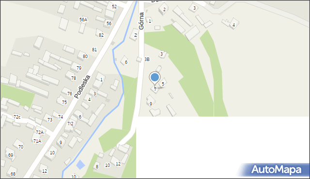 Podlesie, Górna, 7, mapa Podlesie