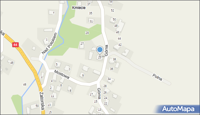 Półwieś, Górna, 23, mapa Półwieś