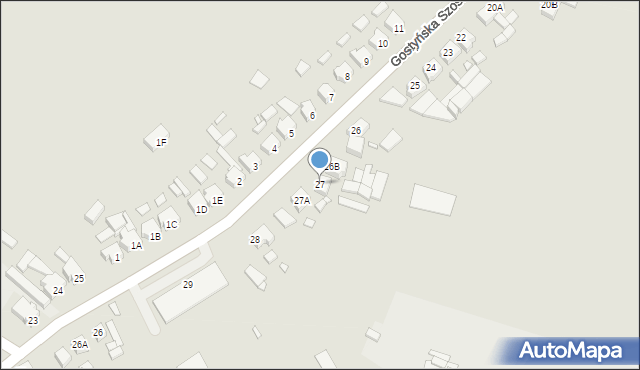 Poniec, Gostyńska Szosa, 27, mapa Poniec