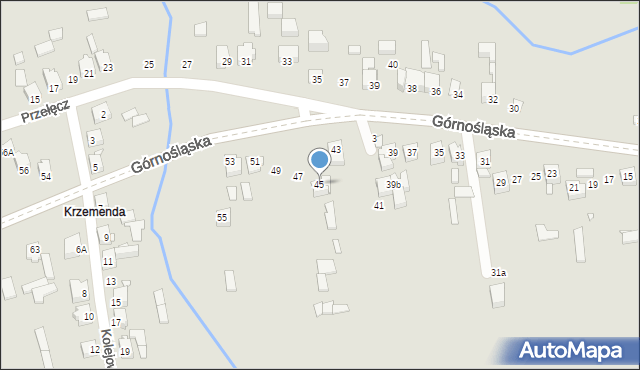 Poręba, Górnośląska, 45, mapa Poręba
