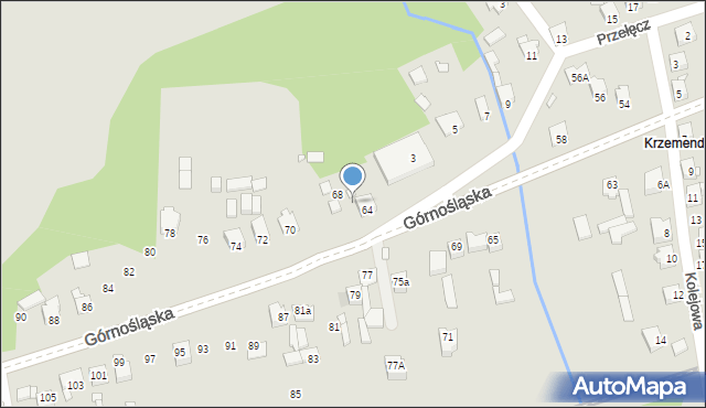 Poręba, Górnośląska, 66, mapa Poręba