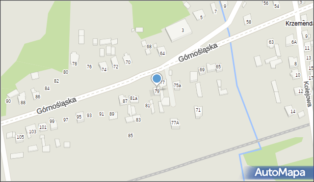 Poręba, Górnośląska, 79, mapa Poręba