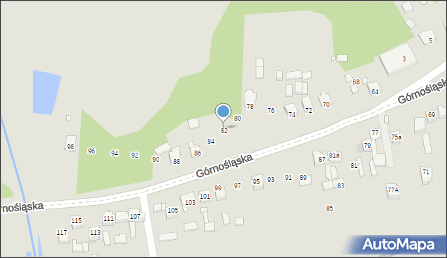 Poręba, Górnośląska, 82, mapa Poręba