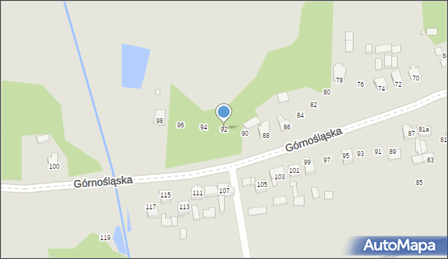 Poręba, Górnośląska, 92, mapa Poręba