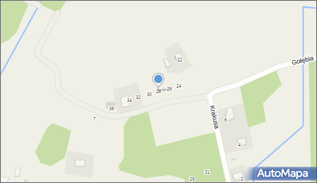 Poręba Żegoty, Gołębia, 28, mapa Poręba Żegoty
