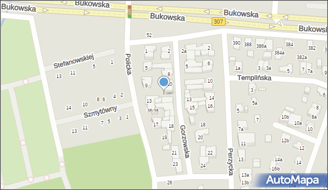 Poznań, Gorzowska, 16, mapa Poznania