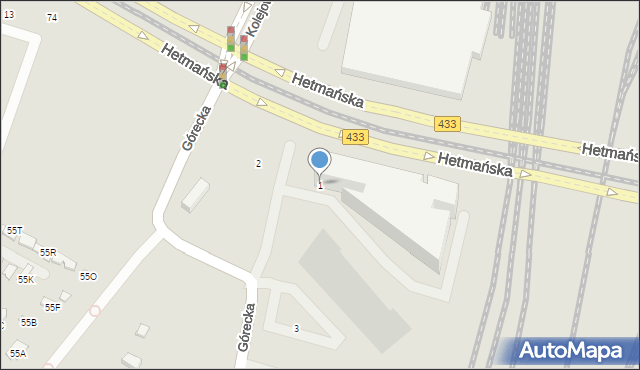 Poznań, Górecka, 1, mapa Poznania