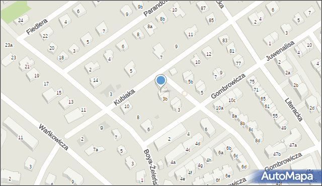 Poznań, Gombrowicza Witolda, 3c, mapa Poznania