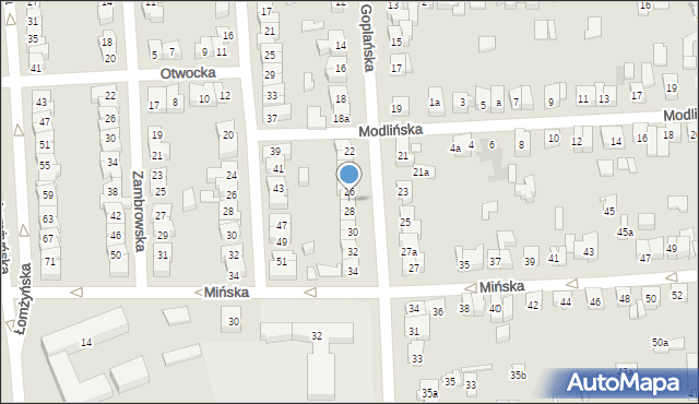 Poznań, Goplańska, 26a, mapa Poznania