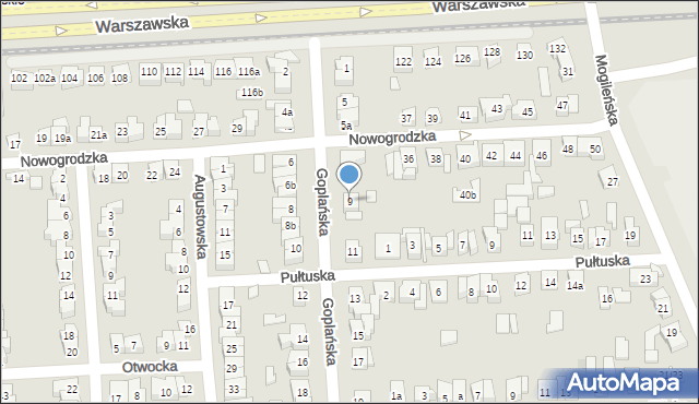 Poznań, Goplańska, 9, mapa Poznania