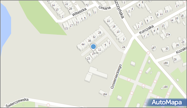 Poznań, Gosienieckiego Wiktora, 17, mapa Poznania